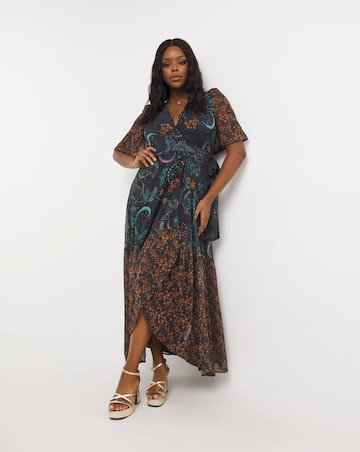 Hope & Ivy Cosmic Print Wrap Dress