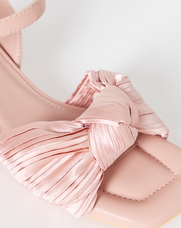 May Side Bow Low Block Heel Sandals - Extra Wide Fit (EEE)