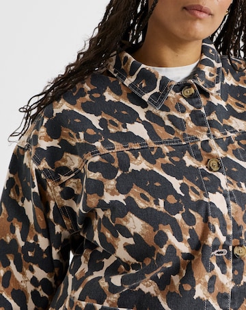 Simply Be Leopard Print Button Through Utility Jacket