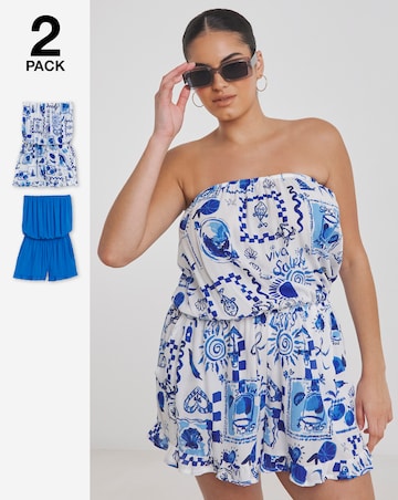 Value 2 Pack Bandeau Beach Playsuits