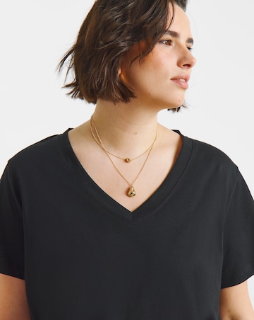 Black, White & Grey 3 Pack Pure Cotton Longline V Neck T-Shirts