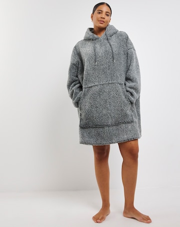 Supersoft Borg Oversized Hooded Lounge Dress