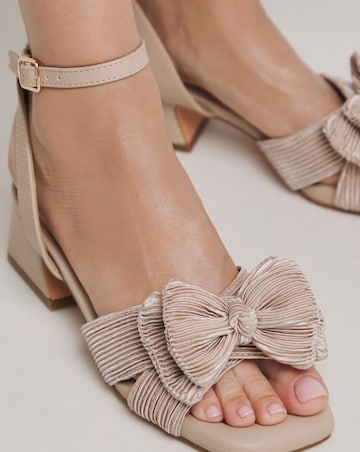 Monet Double Bow Low Block Heel Wide E Fit