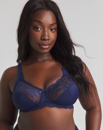 Pretty Secrets (2 Pack) Ella Lace Non Wired Full Cup Bras (B-H) Navy/White