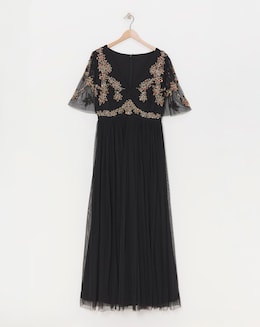 Maya Curve Contrast Embellished Maxi Dress