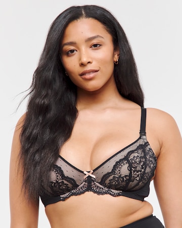 Figleaves Juliette Lace Flex Wire Nursing Bra C-H - Black