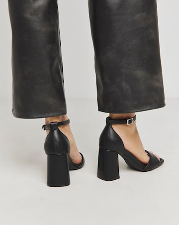 London Barely There Block Heel Sandals Wide E Fit