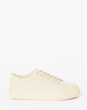 Sicilly Canvas Trainers Chunky Ribbed Sole - Extra Wide Fit (EEE)