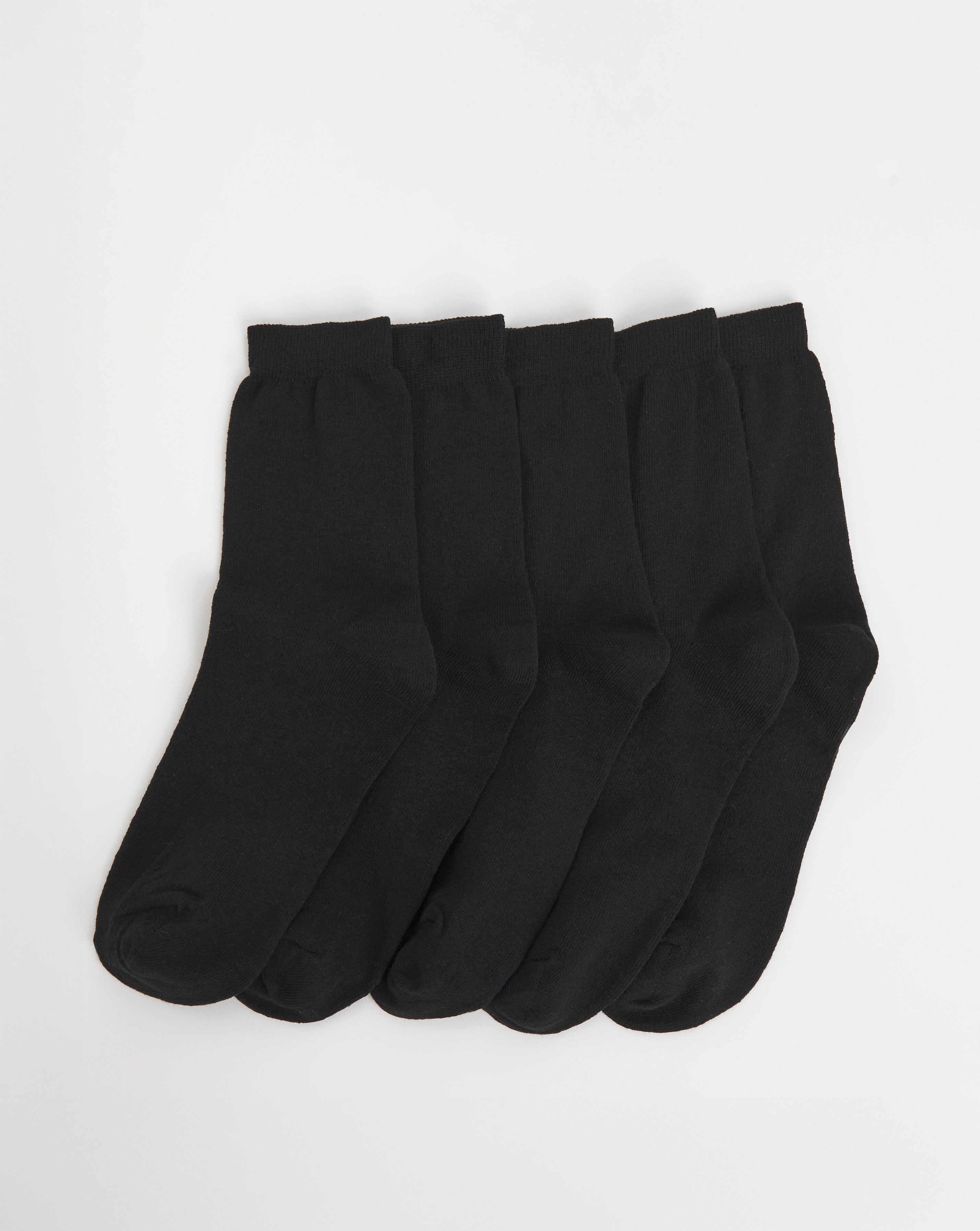 Pretty Secrets (5 Pair Pack) Super Value Ankle Socks (Wide Fit) Black