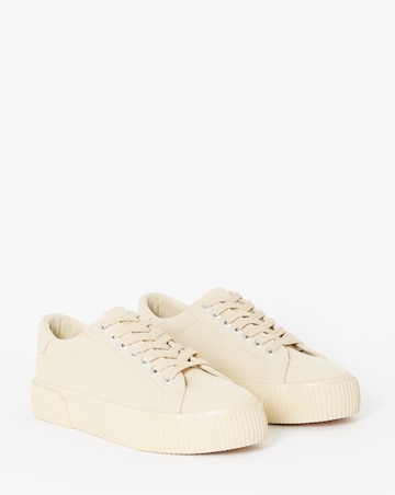 Sicilly Canvas Trainers Chunky Ribbed Sole - Extra Wide Fit (EEE)