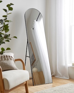 Freestanding Full Length Black Arch Mirror