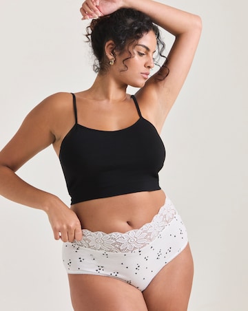 Pretty Secrets (5 Pack) Lace Top Full Fit Knickers Heart Print