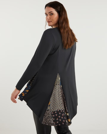Joe Browns Black Patchwork Longline Waterfall Jersey Tunic