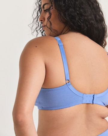 Pretty Secrets (2 Pack) New Sarah Cotton Full Cup Non Wired Bras (B-G) Blue/Crm