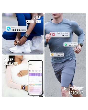 Reflex Active Series 50 Silicone Calling Strap Watch Set - Black