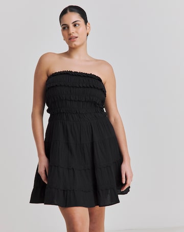 Beach To Beach Broderie Trim Mini Beach Dress