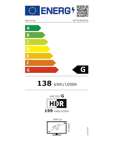 Samsung UE75U8020FKXXU 75in Crystal UHD 4K Smart TV