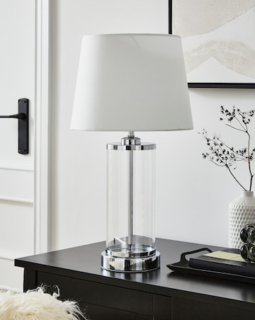 Bronte Clear Glass and Chrome Table Lamp