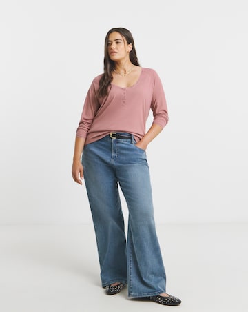 Simply Be Pink Lace Trim Top
