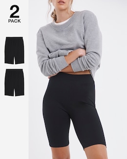 2 Pack Black/ Black Cycling Shorts