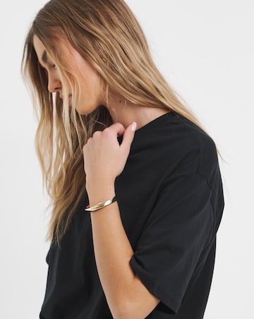 Black Oversized Slouchy Pure Cotton Crew Neck T-Shirt