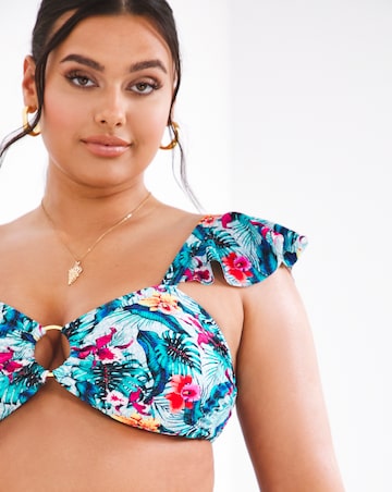 Joe Browns Tropical Frill Sleeve Bikini Top