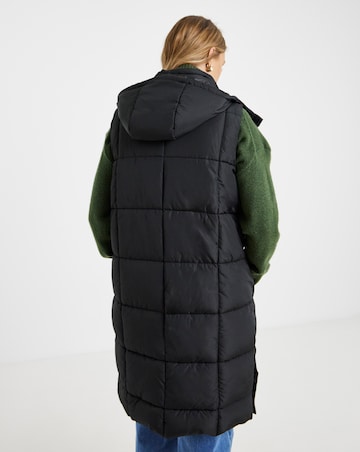 Black Square Quilt Padded Gilet