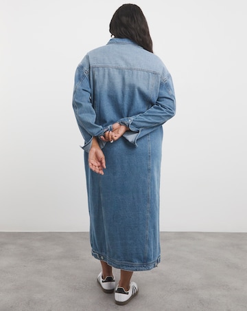 Mid Blue Maxi Denim Jacket