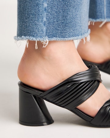 Milan Pleated Twist Strap Heeled Sandals Wide E Fit