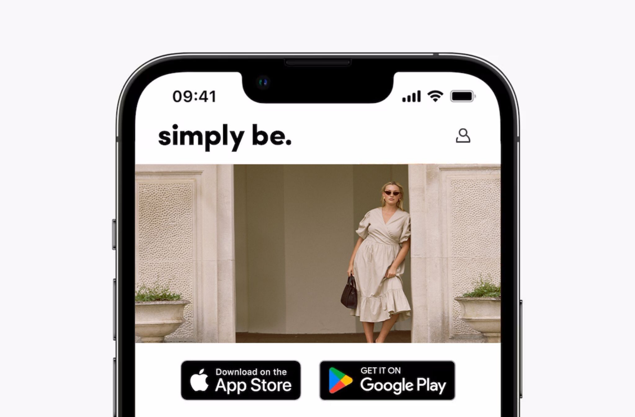 A image of woman wearing a dress inside a mobile phone screen