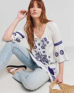 Joe Browns Santorini Embroidered Boho Tunic