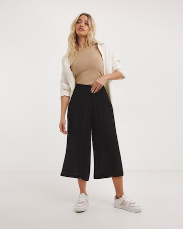 Crinkle Shirred Waist Culottes