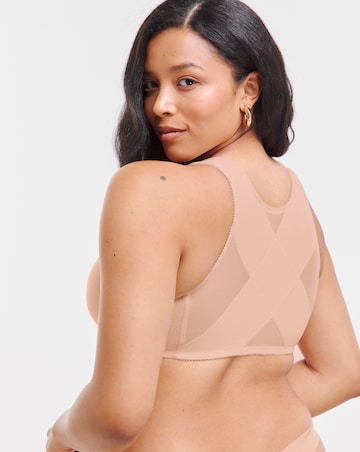 Pretty Secrets (2 Pack) Front Fastening Back Support Bras (B-DD) Blush/White