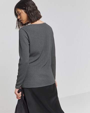 Simply Be Charcoal Asymmetric Textured Top