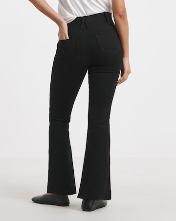 Black Stretch Flared Pull On Jeggings