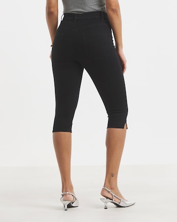 Black Stretch Denim Capri Jeans