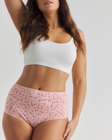 Pretty Secrets 7 Pack Full Fit Brief Knickers - Pink Hearts