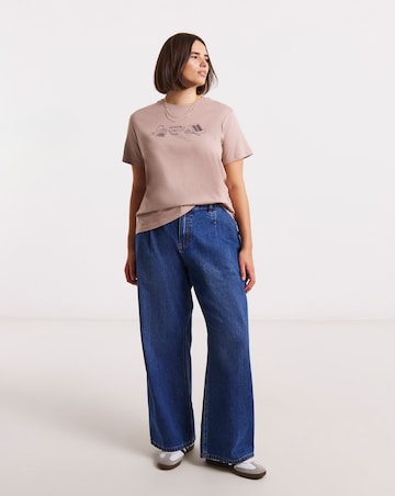 Simply Be Mocha Embroidered Tea T-Shirt