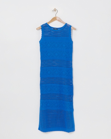 Simply Be Blue Crochet Midaxi Dress