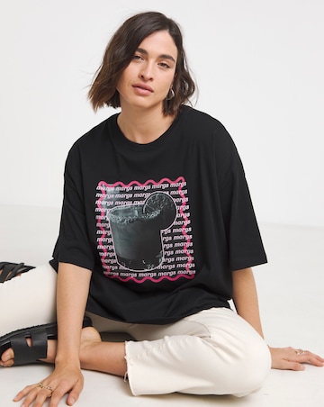 Simply Be Black Spicy Margs Graphic Oversized T-Shirt