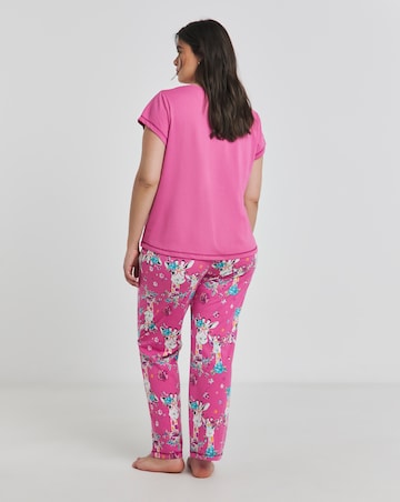 Joe Browns Jersey Pyjamas In A Bag Giraffe Print