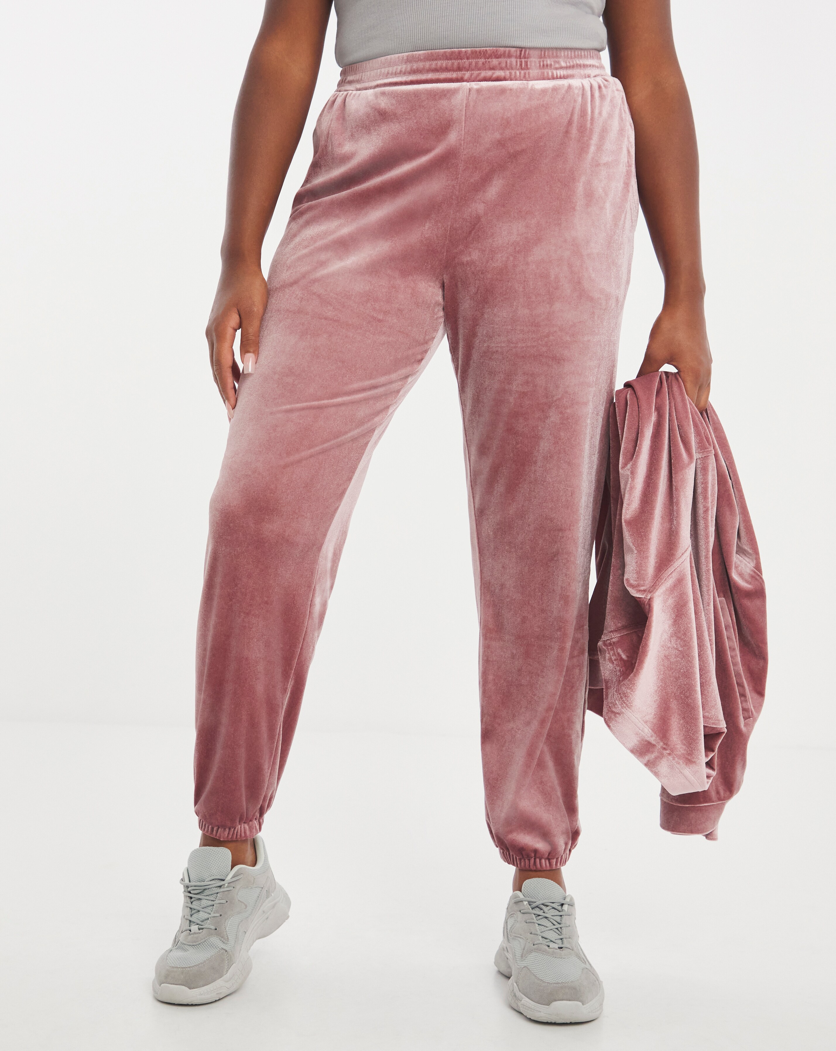 Velour store cuffed joggers