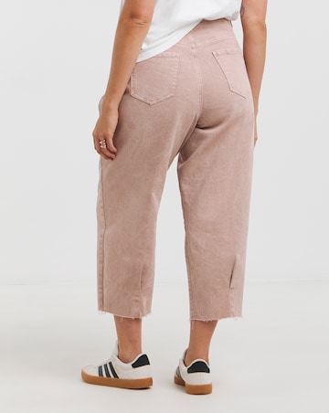 Salt Pink Denim Cropped Barrel Jeans