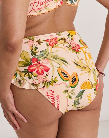 Figleaves Fruit Print Frill Tummy Control Bikini Bottoms