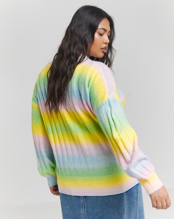 Rainbow Space Dye Rib Jumper