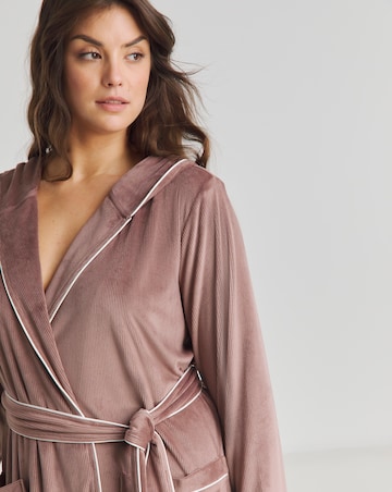 Pretty Secrets Velour Ribbed Maxi Dressing Gown