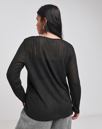 Black Jersey Ladder Top
