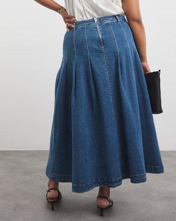 Dark Blue Maxi Denim Kilt