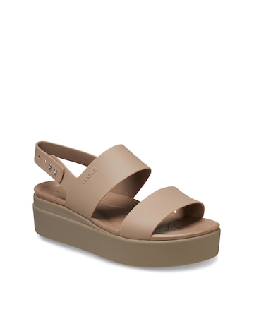 Crocs Latte/Mushroom Brooklyn Low Wedge - Standard Fit