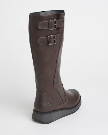 Heavenly Feet Bernice Knee High Boots Curvy Calf Wide Fit